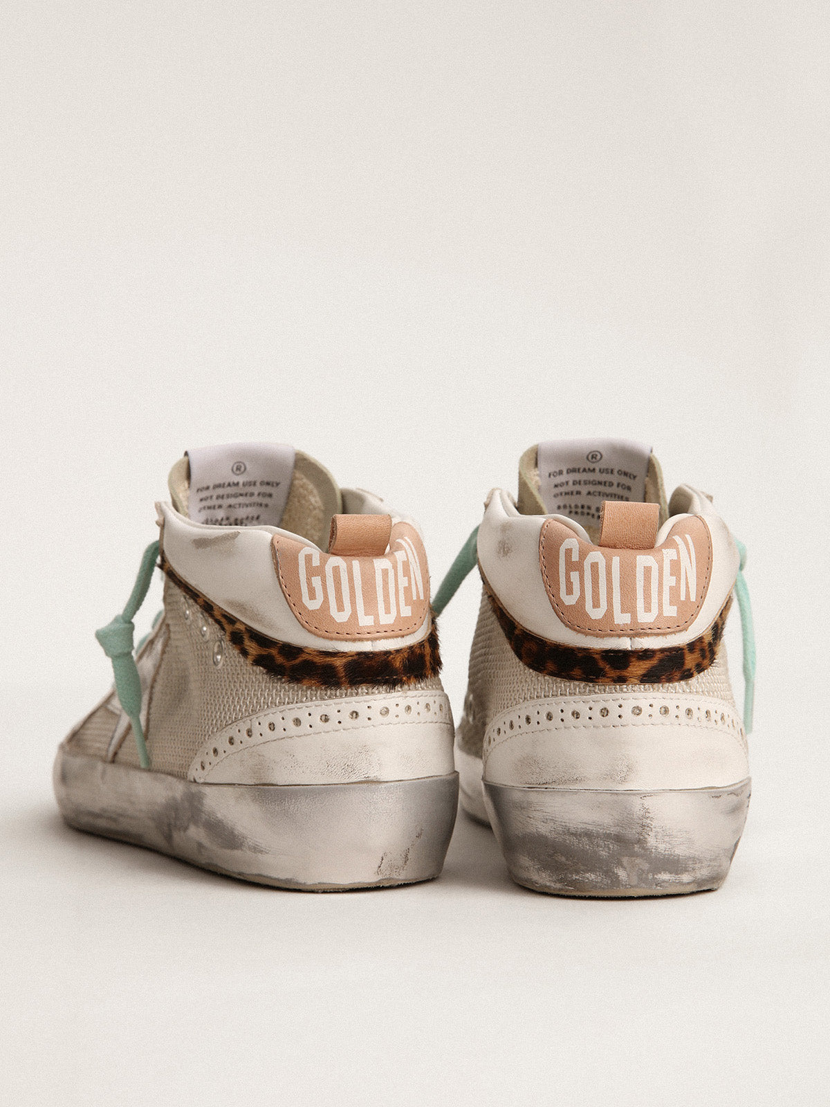 Women's Mid Star with silver star and flash in leopard print pony skin| Golden Goose