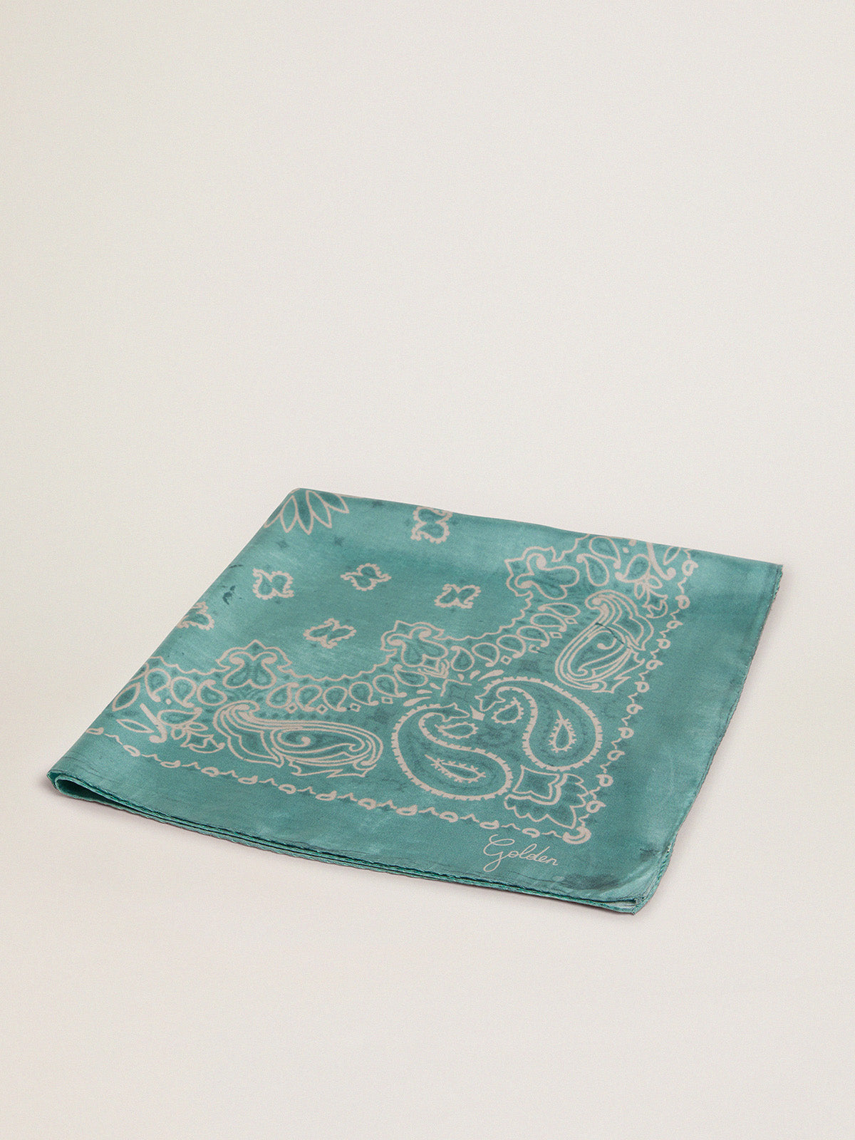 Blue Golden Collection scarf with paisley pattern| Golden Goose