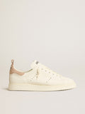 Men's Starter in white leather with light brown nubuck heel tab| Golden Goose