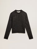 Round-neck sweater in merino wool with all-over crystals| Golden Goose