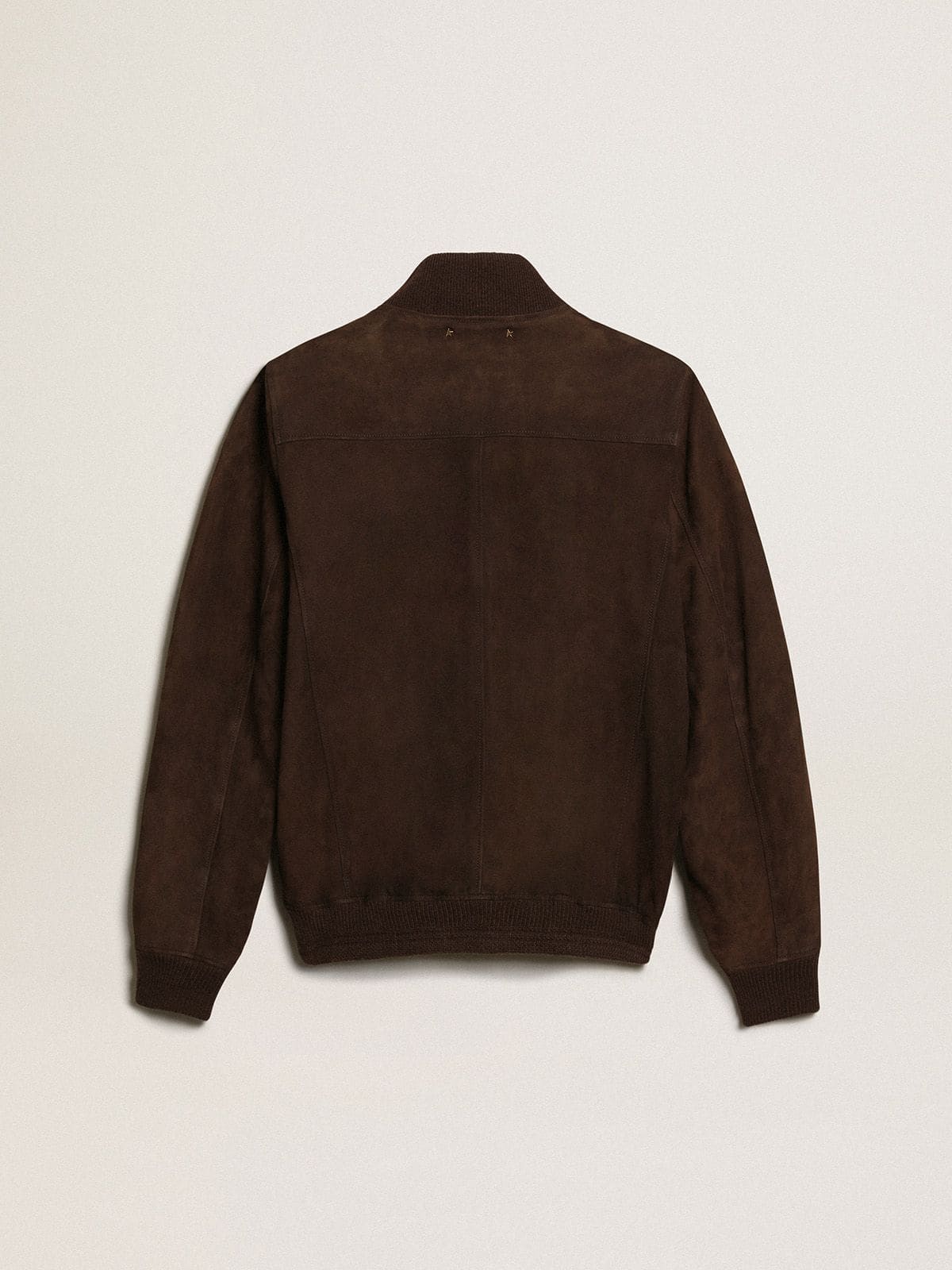 Golden Collection flight jacket in dark brown suede| Golden Goose